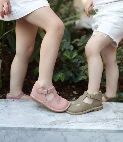 104 - Hazelnut Leather T-Strap Shoe