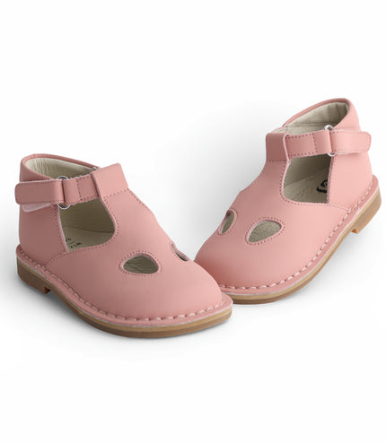 103 - Salmon Leather T-Strap Shoe
