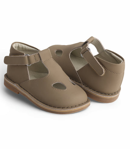 104 - Hazelnut Leather T-Strap Shoe