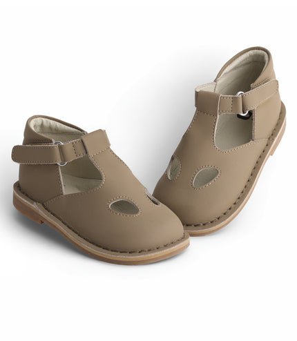 104 - Hazelnut Leather T-Strap Shoe