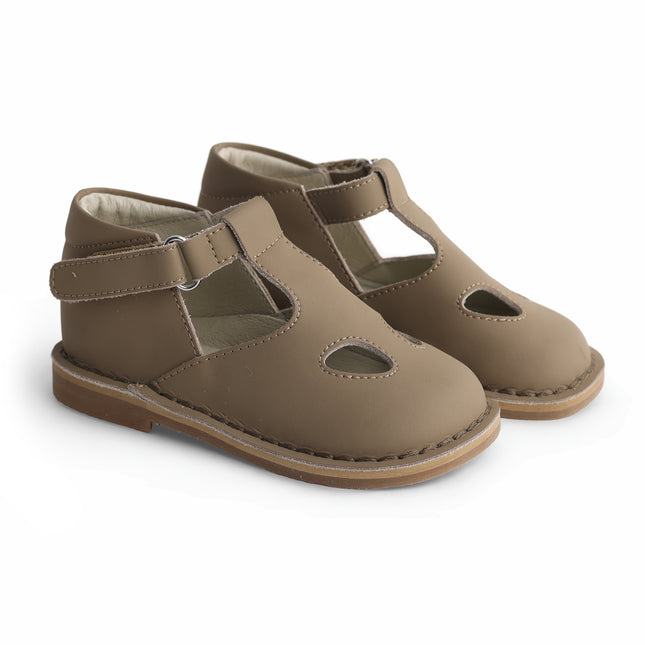 104 - Hazelnut Leather T-Strap Shoe