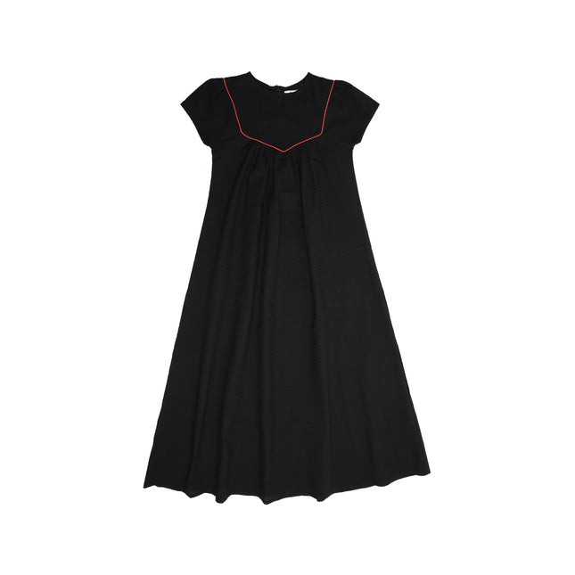 C2 - TEEN SEARSUCKER ORANGE TRIM MAXI DRESS