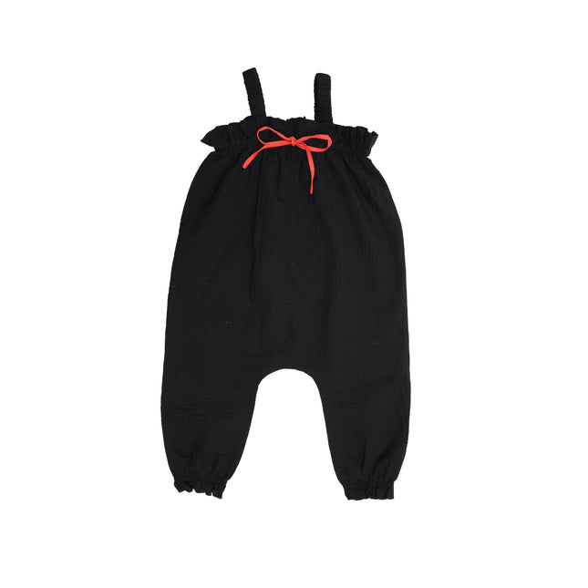C6 - GIRL SEARSUCKER ORANGE TRIM ROMPER