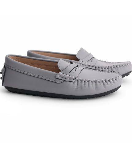202 - Grey Leather Loafer