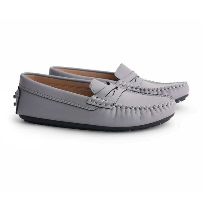 202 - Grey Leather Loafer