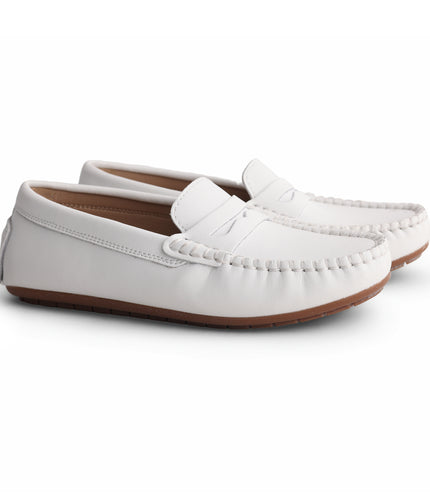 210 - White Leather Loafer