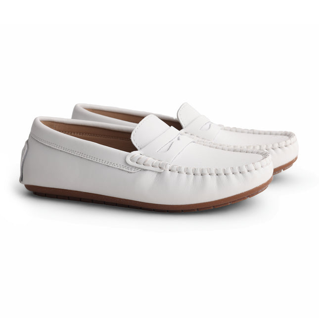 210 - White Leather Loafer