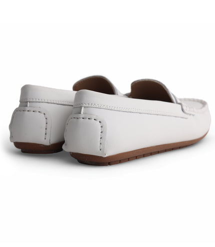 210 - White Leather Loafer