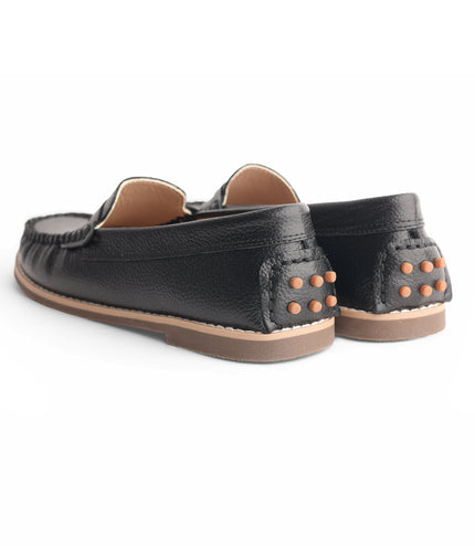 215 - Black Pebbled Leather Loafer