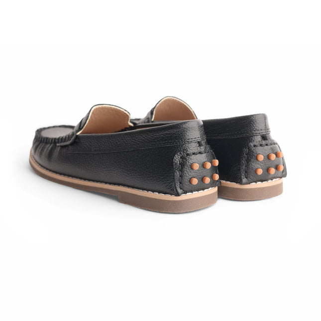215 - Black Pebbled Leather Loafer