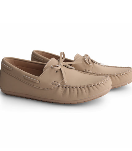 216 - Sand Leather Bow Loafer