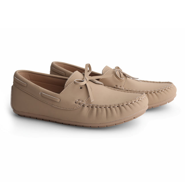 216 - Sand Leather Bow Loafer