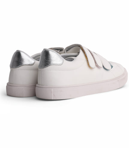 222 - White Leather Multicolored Triple Strap Sneaker