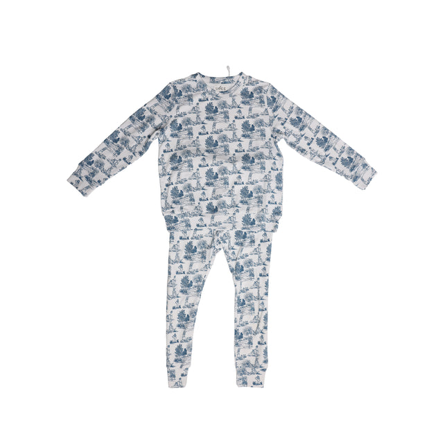 P2 - BOY BLUE PLAYFULL TOILE PAJAMA SET