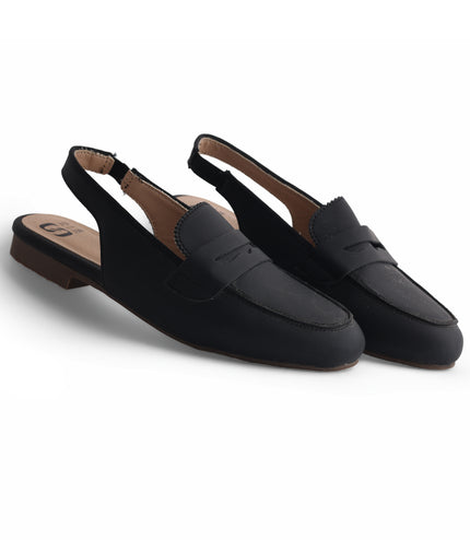 312 - Black Nubuk Dress Slippers