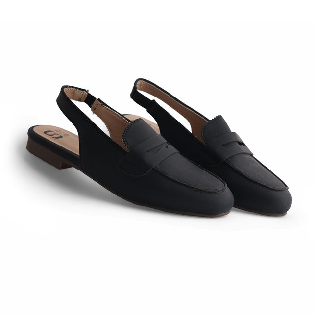 312 - Black Nubuk Dress Slippers