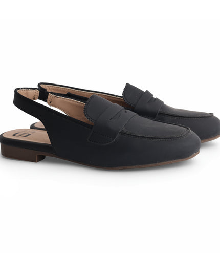 312 - Black Nubuk Dress Slippers
