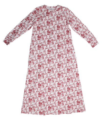 P4 - TEEN RED PLAYFULL TOILE NIGHT ROBE