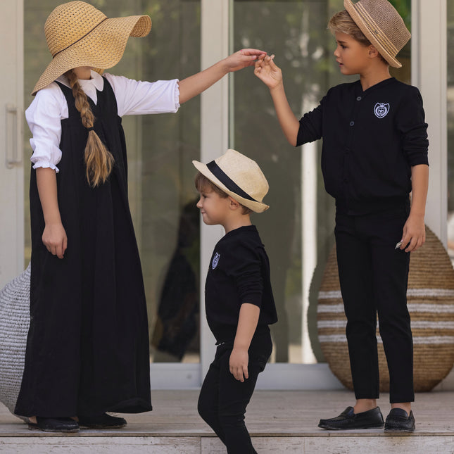 G3 - BOYS WHITE EMBLEM CARDIGAN SET