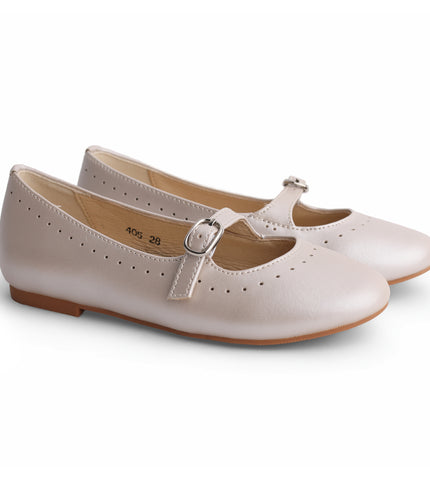 405 - Gold Strap Leather Mary Jane