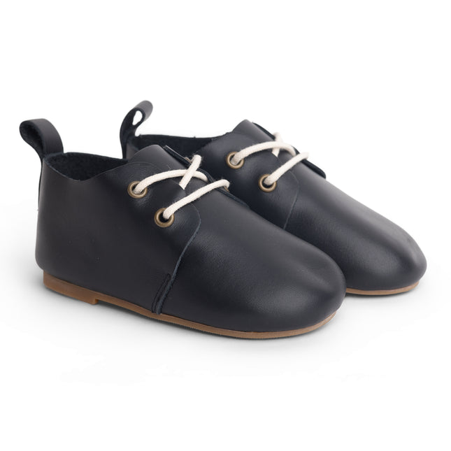 804 - Black Leather Low Soffee
