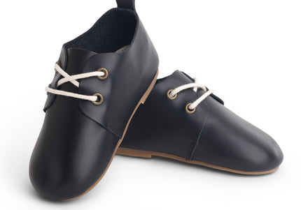 804 - Black Leather Low Soffee