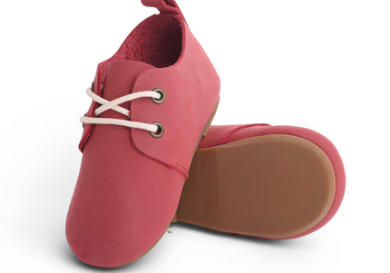 803 - Red Leather Low Soffee