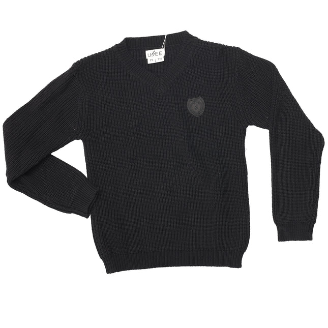 T17- Boys Black Knit Sweater