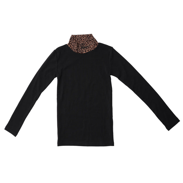 T5- Girls Leopard Mock Neck