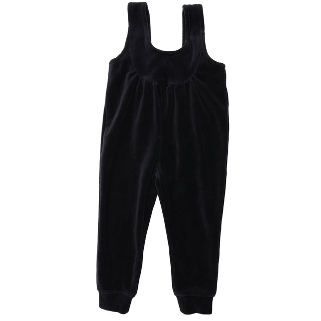 F5- Baby Black Velour Back Tie Romper