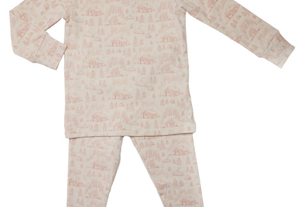 P19- Girls Pink Toile Pajama Set