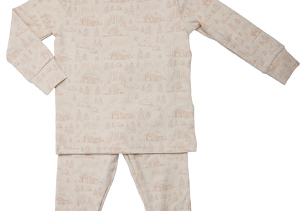 P22- Boys Beige Toile Pajama Set