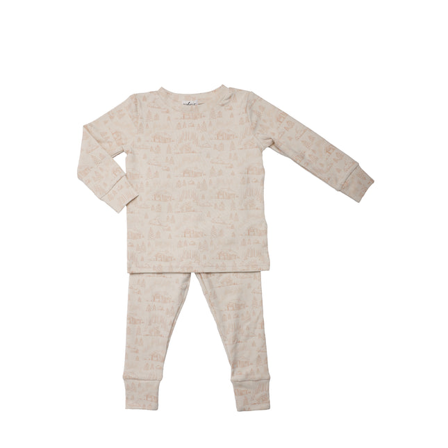 P22- Boys Beige Toile Pajama Set