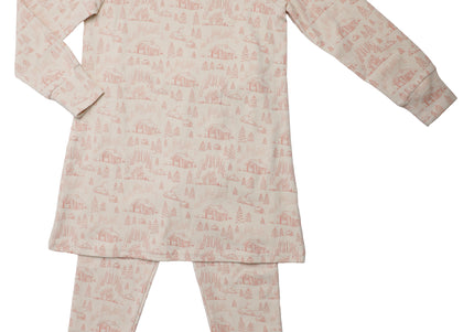 P20- Girls Pink Toile Night Shirt Set