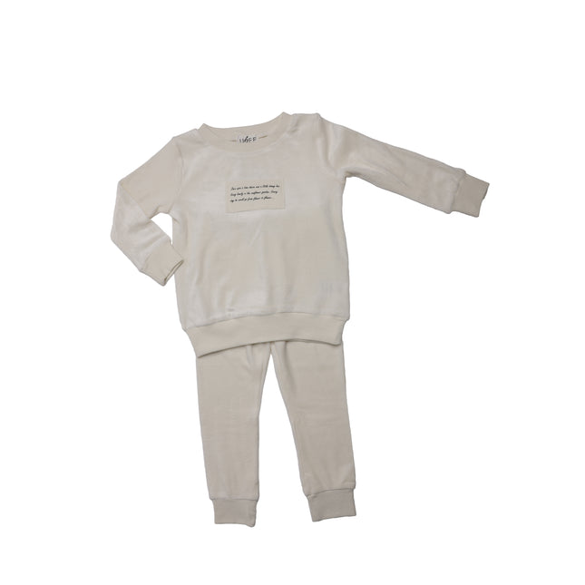 P13- Boys White Velour Pajama Set