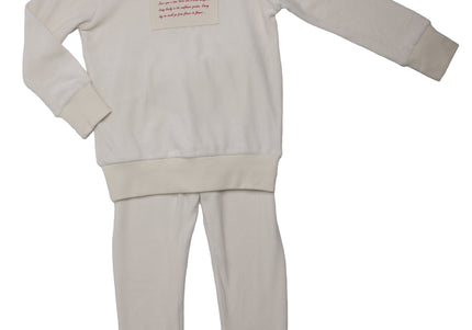 P12- Girls White Velour Pajama Set