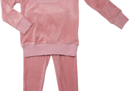 P7- Girls Pink Velour Pajama Set