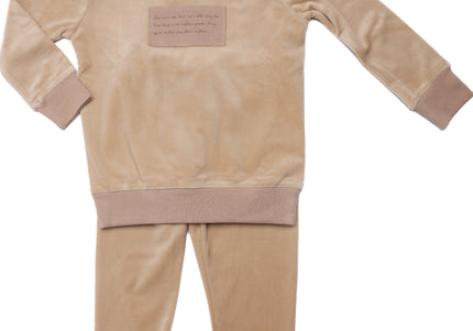 P11- Boys Beige Velour Pajama Set