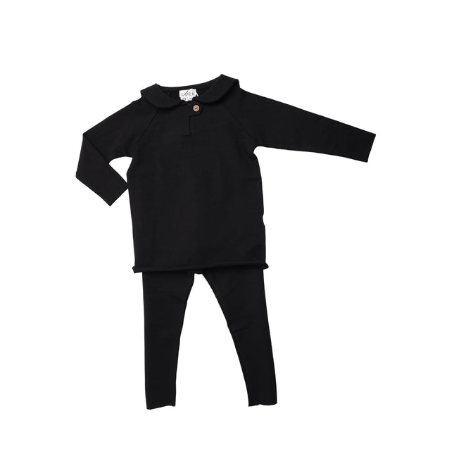 H4- Boys Black French Terry Set