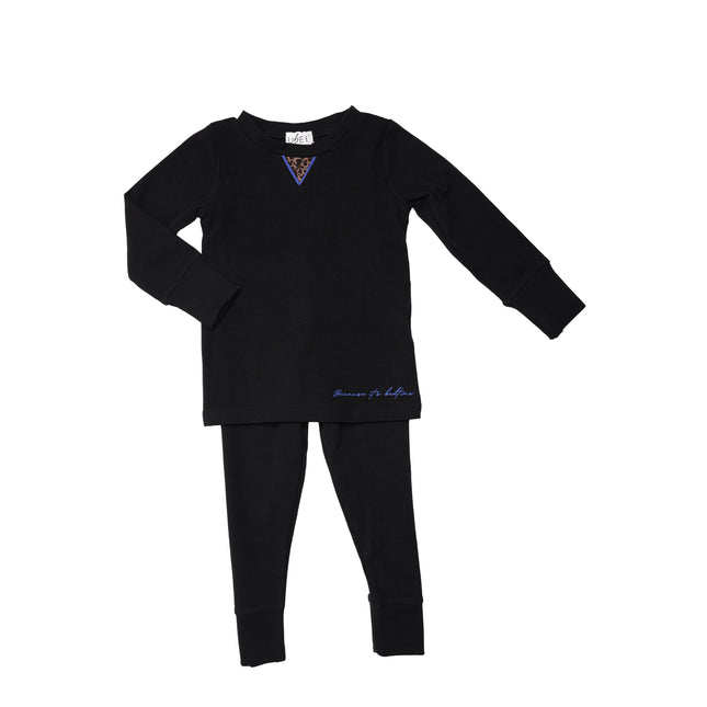 P4- Boys Black Pajama Set