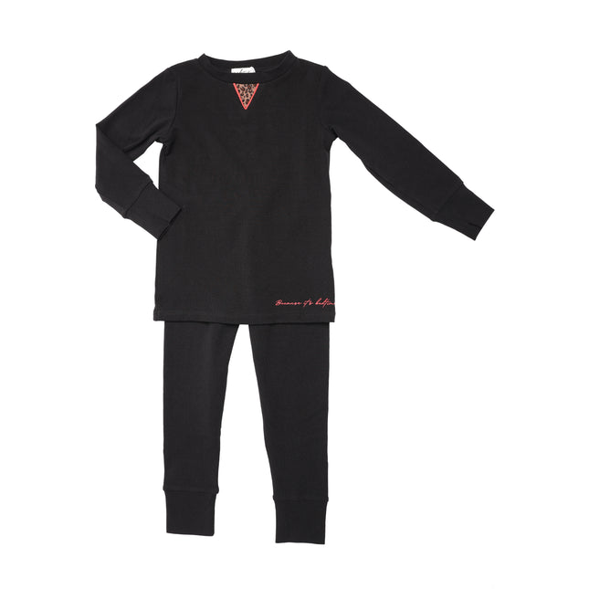 P1- Girls Black Pajama Set