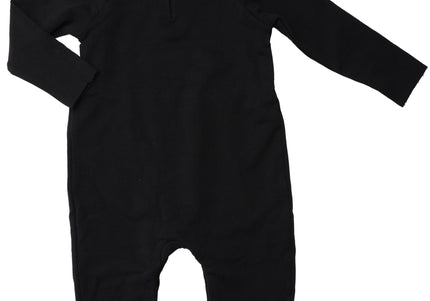 H5- Baby Black French Terry Romper