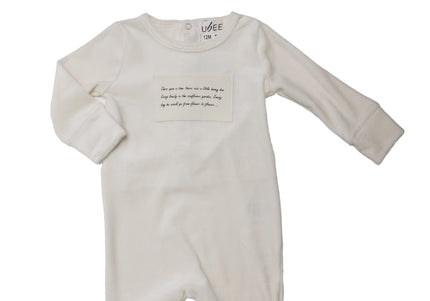P18- Boys White Velour Pajama Footie