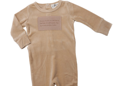 P16- Beige Velour Pajama Footie