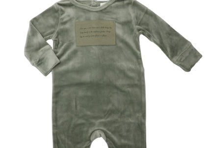 P15- Sage Velour Pajama Footie