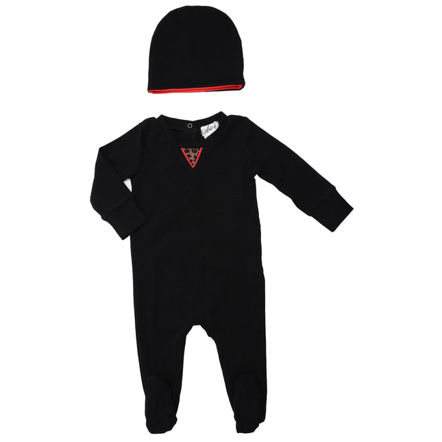 P5- Girls Black Pajama Footie