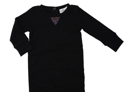 P6- Boys Black Pajama Footie