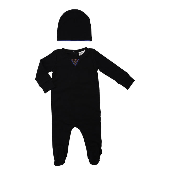 P6- Boys Black Pajama Footie