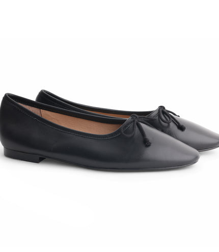 501 - Black Leather Pointy Ballet