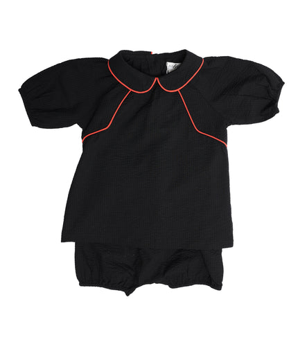 C3 - TODDLER SEARSUCKER ORANGE TRIM SET
